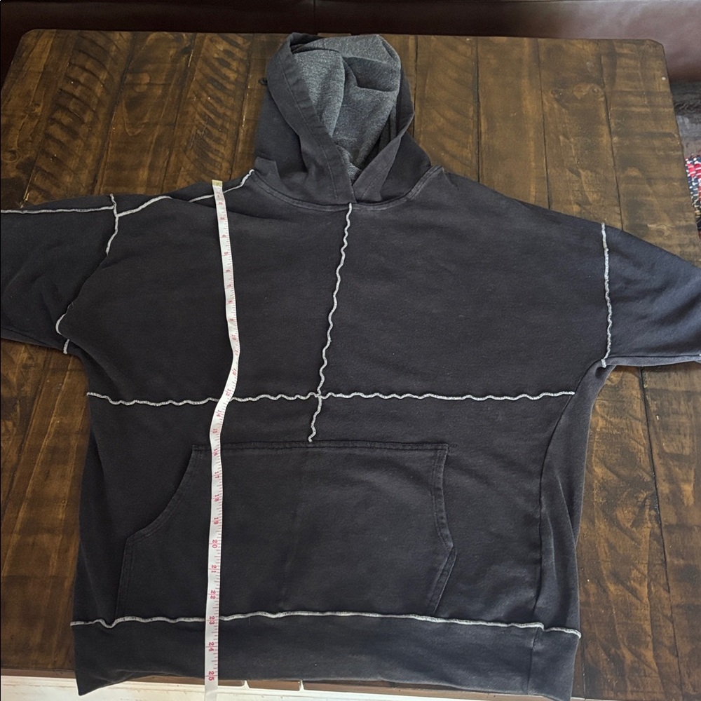 Black mineral wash hoodie